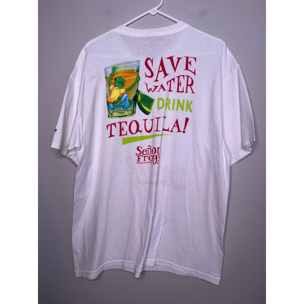 Senor Frogs Las Vegas Save Water Drink Tequila Restaurant Bar Tourist Shirt XL
